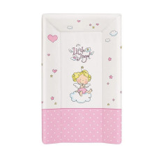 CEBABABY Swaddle surface with a soft base and triple protection 50x80sm LITTLE ANGEL WHITE PINK