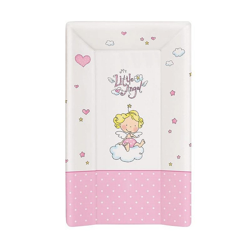 CEBABABY Swaddle surface with a soft base and triple protection 50x80sm LITTLE ANGEL WHITE PINK