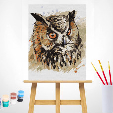 TSVETNOY Painting set by numbers 30x40cm Owl Face, ME1123e