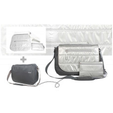 Le Modulo Baby bag with accessories and the upper part, silver