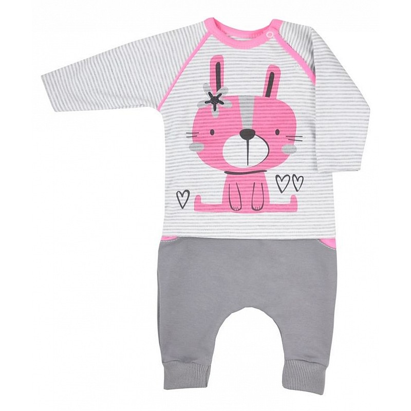 KOALA PASECZKI pants with a blouse size 74 06-414 gray / pink