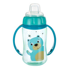 CANPOL BABIES Cute animals learning cup with silicone spout 6м+. 320ml, 56/512 turquoise