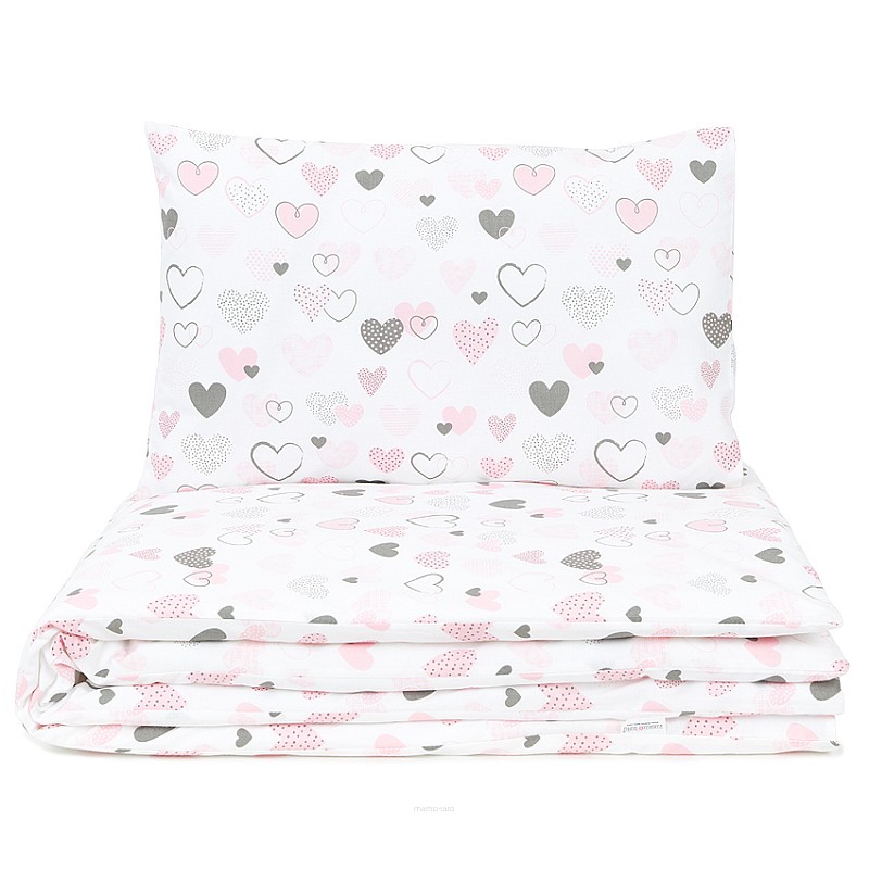 MamoTato bed linen set 2D/ 135x100cm PASTEL HEARTS, 14286