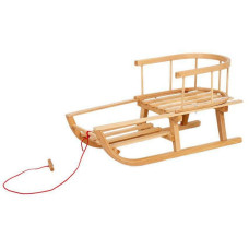 DRABIK Wooden sled with backrest (small)  72x32.5x38cм