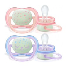 PHILIPS AVENT ULTRA AIR NIGHT Symmetrical silicone pacifier 0-6m, 2 pcs., SCF376/12