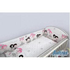 ANKRAS BALLERINA protector for crib rungs 360cm, grey/white