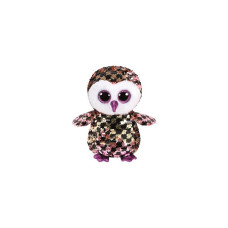 TY Flippables Toy CHECKS SEQUIN PINK BLACK OWL reg 15cm, TY36673