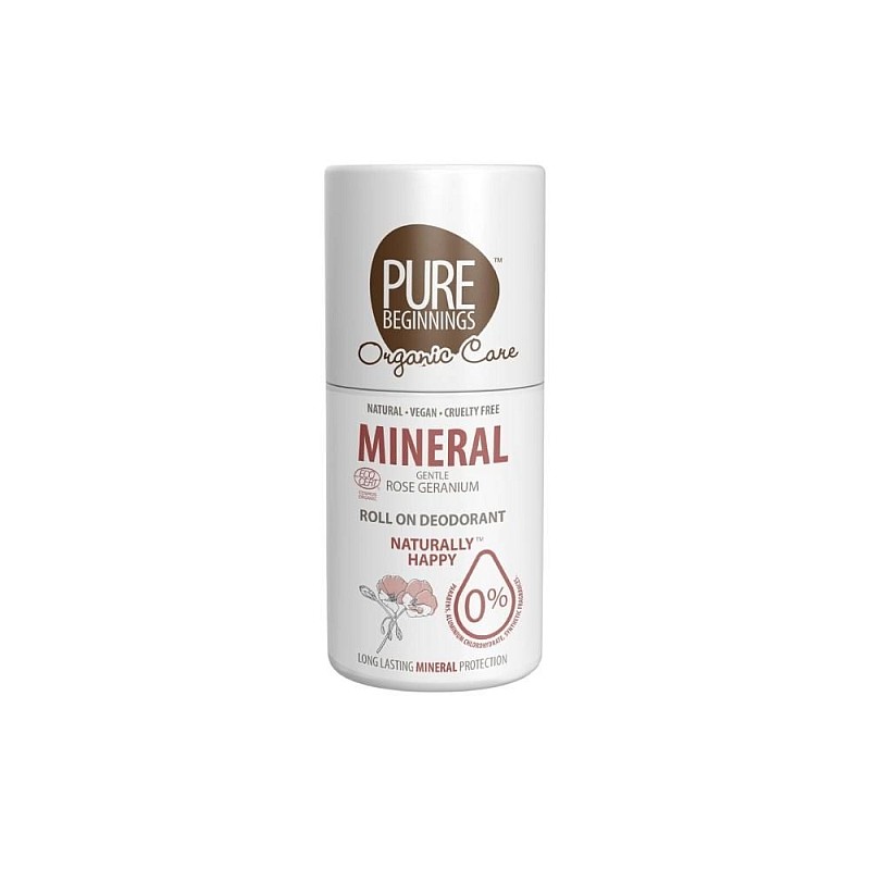 PURE BEGINNINGS looduslik mineraalidega deodorant ROSE GERANIUM, 75 ml