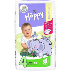 HAPPY Maxi BIG PACK 4 size diapers 66sht 8-18kg.