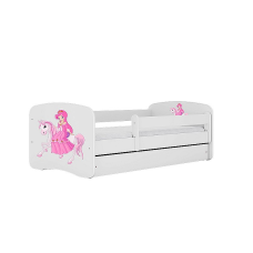 KOCOT KIDS Bed babydreams white Princess on horse with drawer with mattress 160/80