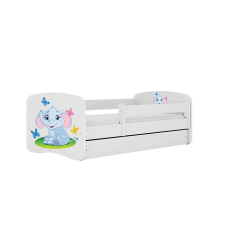 KOCOT KIDS Bed babydreams white baby elephant with drawer with mattress 160/80