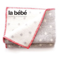 LA BEBE baby blanket / rug 140x100cm - Cosy Grey / Red Dots, Art.76995