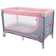 BABY MIX BEAR bed for travel, HR-8052-196 Bear grey / pink