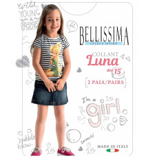 BELLISSIMA Tights for girls LUNA 15 den bianco 4/6 2p. - 116/128cm