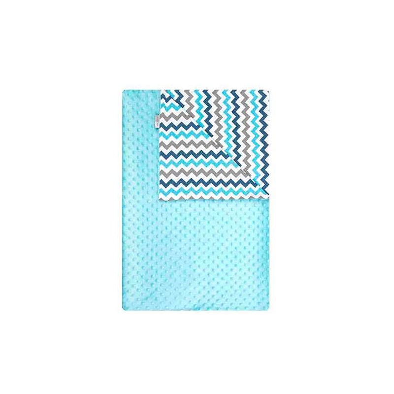 WOMAR Bubble Valboa sided plaid 75x100sm turquoise zigzag