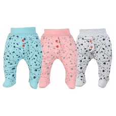 KOALA HIP-HIP baby pants with feet 56 size, 08-464 pink