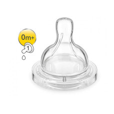 PHILIPS AVENT Anti-colic Silicone teat for feeding bottle 0M+, (2 pcs.) SCF631/27