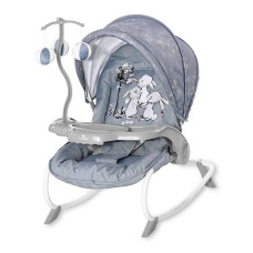 LORELLI DREAM TIME Baby Rocker 0m+ SILVER BLUE RABBITS