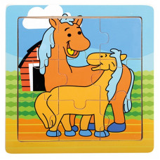 BINO wooden puzzle HORSES 10m+ 88019