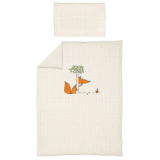 CEBABABY bed linen 2 piece with embroidery 135x100sm FOX ECRU