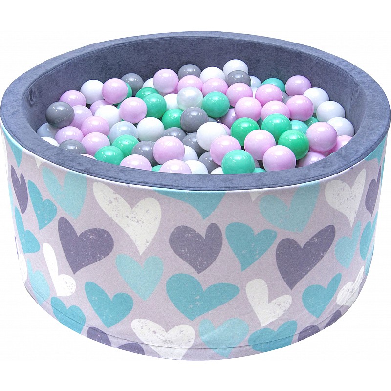 WELOX FUN Pool with balls, grey HEARTS A7