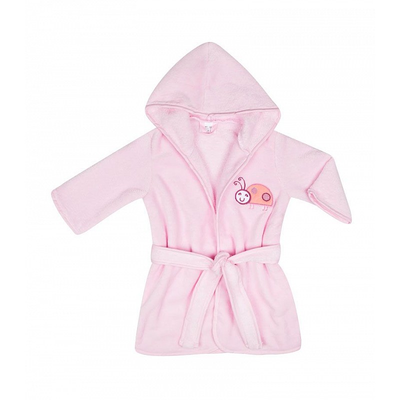 DUET BABY CORAL Children's bathrobe with hood 116-122sm, 569 pink