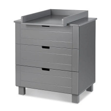 KLUPS IWO chest of drawers with changing tray, graphite