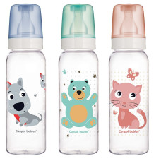 CANPOL BABIES Cute Animals Feeding Bottle 250 ml with silicone teat 12m + 11/841