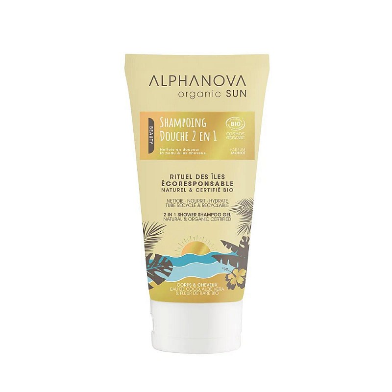 ALPHANOVA SUN 2in1 after-sun monoi scented hair and body care shampoo-shower gel, 150 ml ASUNBSD