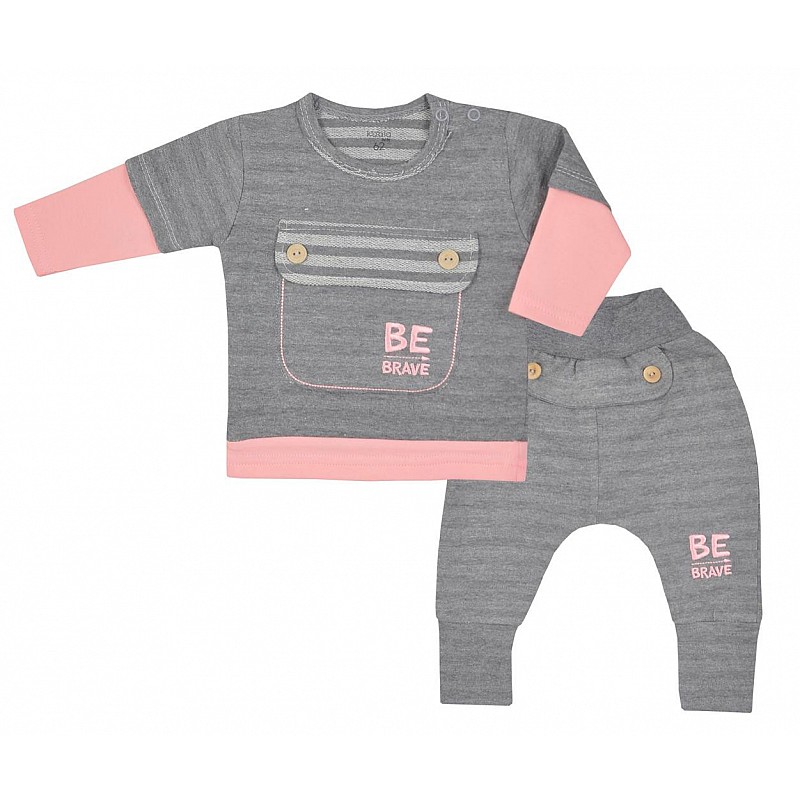 KOALA BEE BRAVE Set of jacket, pants 68 size, 08-353 grey/pink