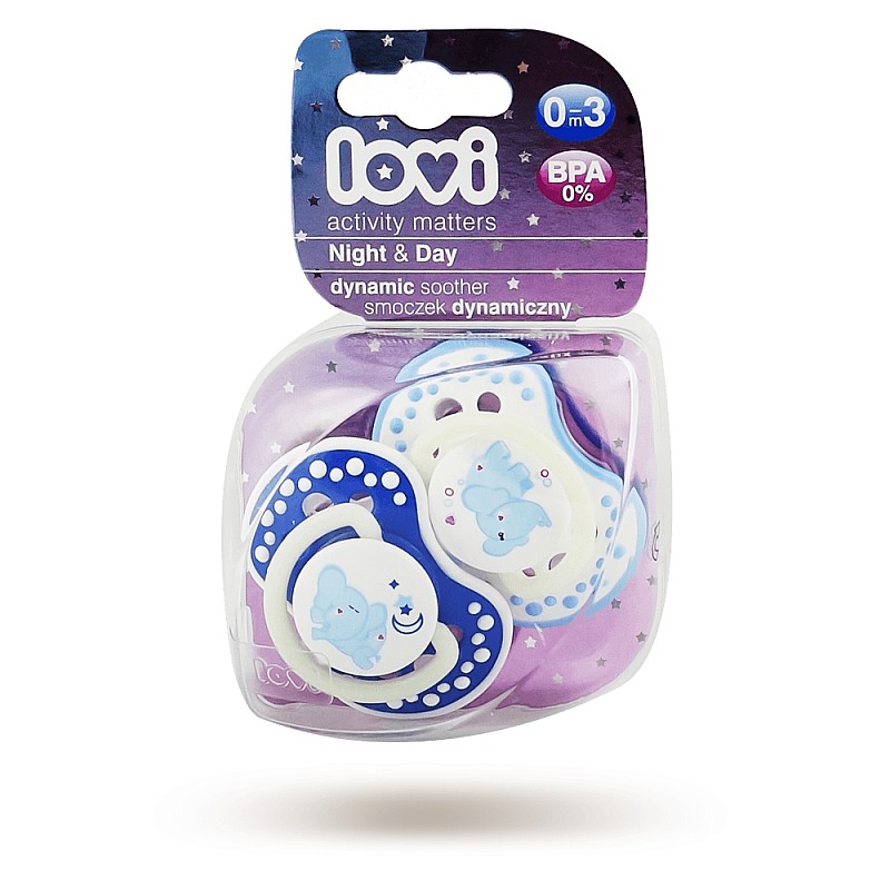 LOVI Night&Day BOY Silicone soother 0-3m 2pcs. 22/771 - 22/809