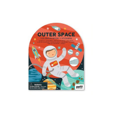 Coloring Book with Stickers Outer Space