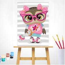 TSVETNOY Painting set by numbers 20x30cm Fashionable Owl, MC1101e