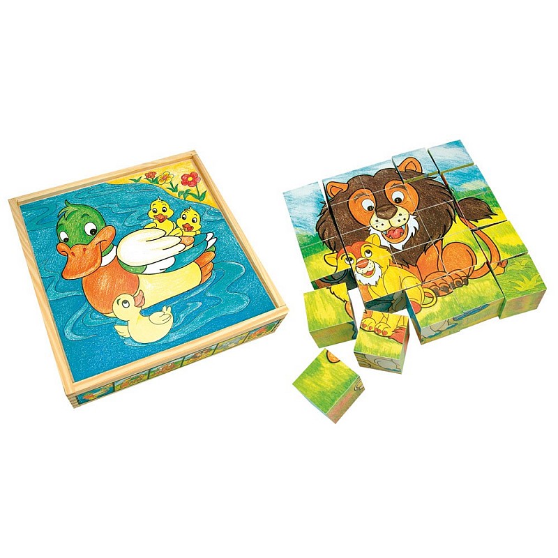 BINO wooden cubes 25pcs. ANIMALS 84173