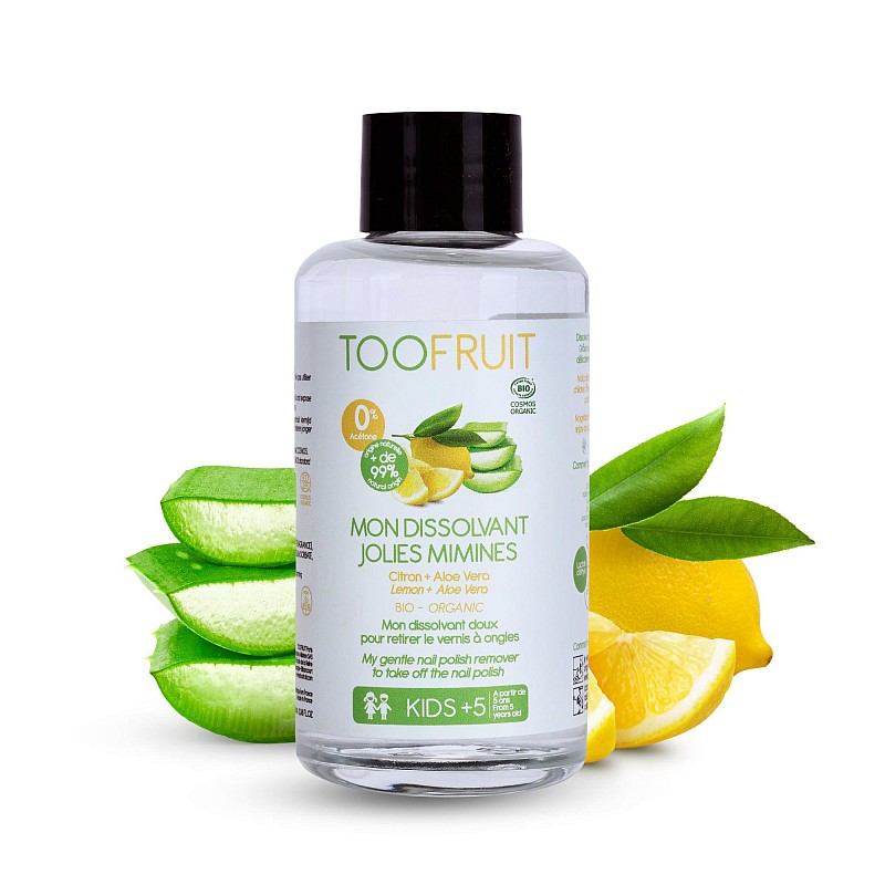 TOOFRUIT 99% natural acetone-free nail polish remover for children, 100 ml