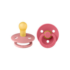 BIBS Colour Round pacifiers Dusty Pink / Coral 0-6m., 2 pcs.