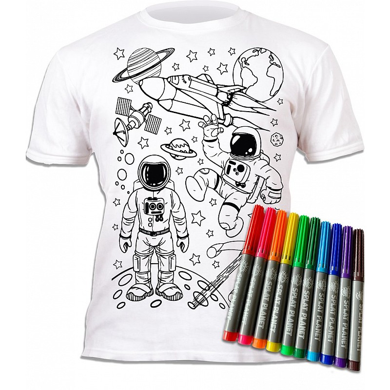 SPLAT PLANET t-shirt with washable marker SPACE 5-6y., 71218