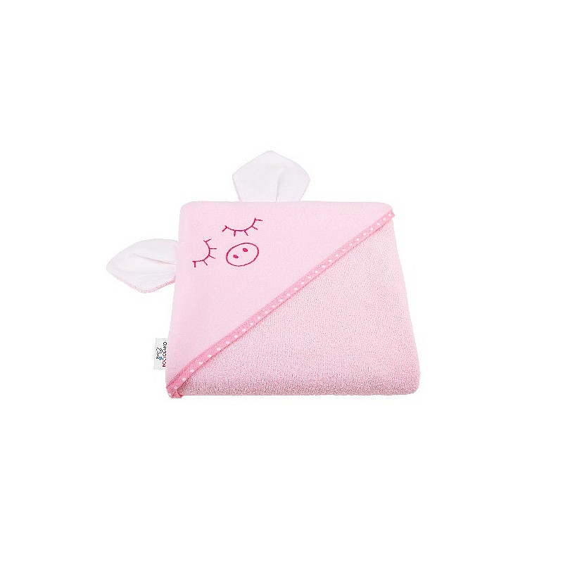 BOCIOLAND Hooded Towel 80x80cm EARS PIG pink BOC0122