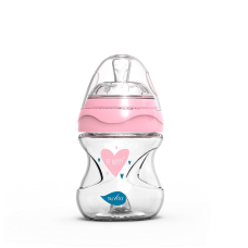 Nuvita glass bottle 140 ml with silicone pacifier, 6013 pink