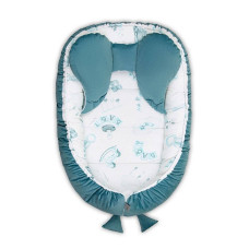 BELISIMA VELVET nest for the newborn BABY BOY, P02-0736, blue