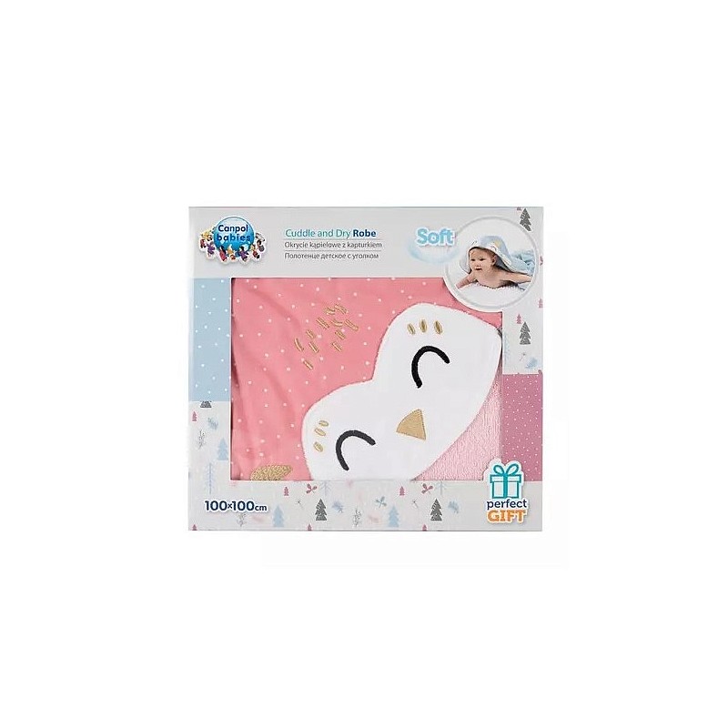 CANPOL BABIES bath towel with a hood in a gift box OWL 26/801