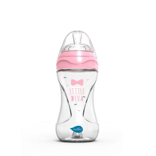 Nuvita glass bottle 240 ml with silicone pacifier 2+, 6033 pink