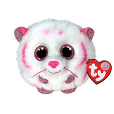 TY PUFFIES stuffed toy TABOR - pink/white tiger puf 8cm, TY42524