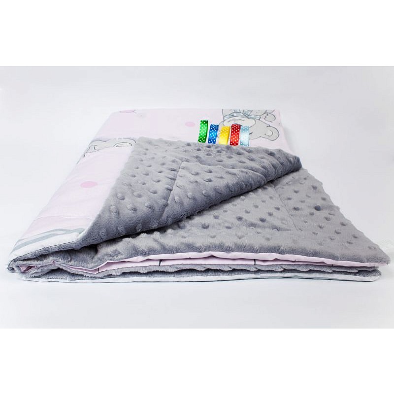 ANKRAS MINKY Dreamer 75x100cm pink plaid gray