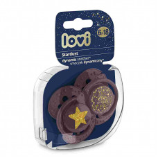 LOVI dynamic silicone pacifier 6-18 m, 2 gab, Stardust violet, 22/894_violet