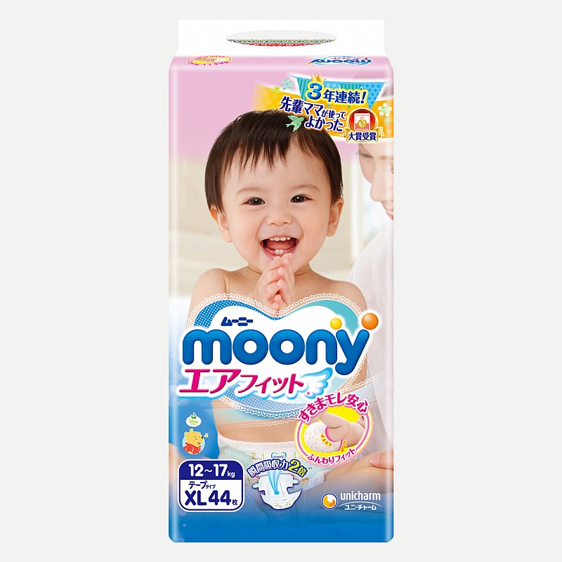 MOONY diapers XL. 44 pcs, 12-17kg., 14300