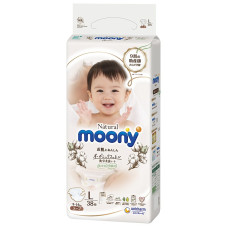 MOONY autiņbiksītes Natural L 9-14 kg 38 gab