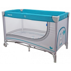 BABY MIX travel cot 120x60cm Bear HR-8052-192 grey/blue