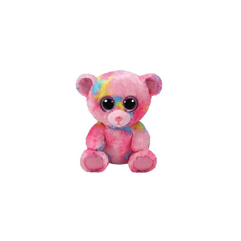 TY Beanie Boos Toy PINK MULTICOLORED BEAR FRANKY 15.5sm, TY36899