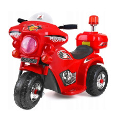 Children's motorcycle with side wheels, red